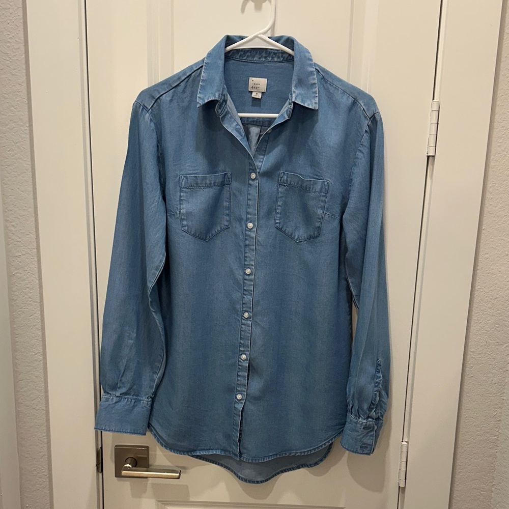 a new day Light Blue Chambray Shirt